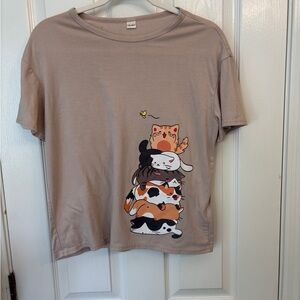 Cute Cat Graphic T-Shirt Girls 13-14 Years Cats Animation Cat Lady